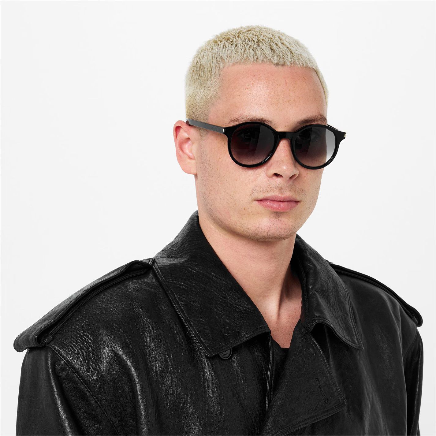 Saint Laurent Paris o1g2r1mq0426 Size: OS / Round Frame Sunglasses in Black Size ONE SIZE - 5 Thumbnail