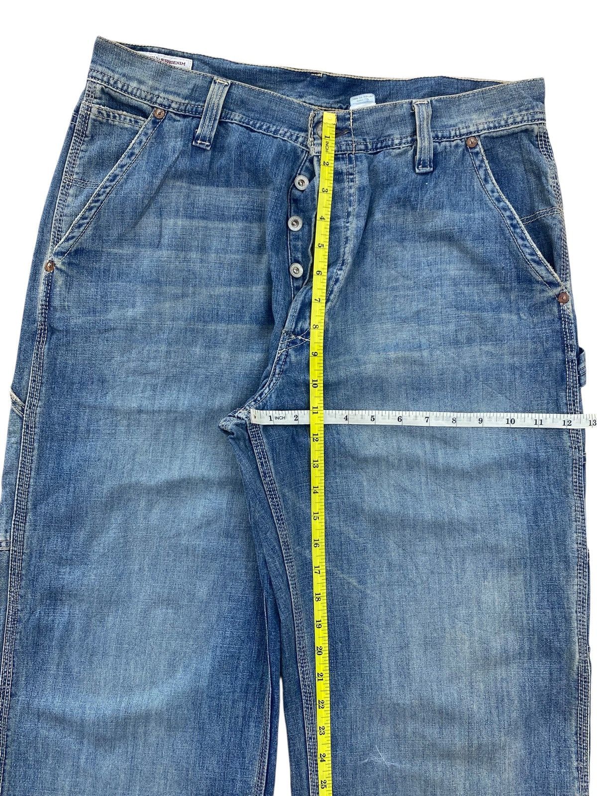 Abercrombie & Fitch Abercrombie And Fitch Faded Wash Carpenter Style Baggy Jeans Size US 34 / EU 50 - 10 Thumbnail