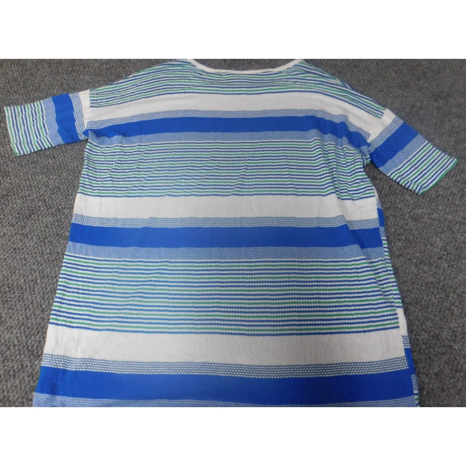 Vintage LuLaRoe Womens Shirt XS gray blue stripe pullover knit cotton pocket casual short sleeve tie? Size XS / US 0-2 / IT 36-38 - 6 Thumbnail