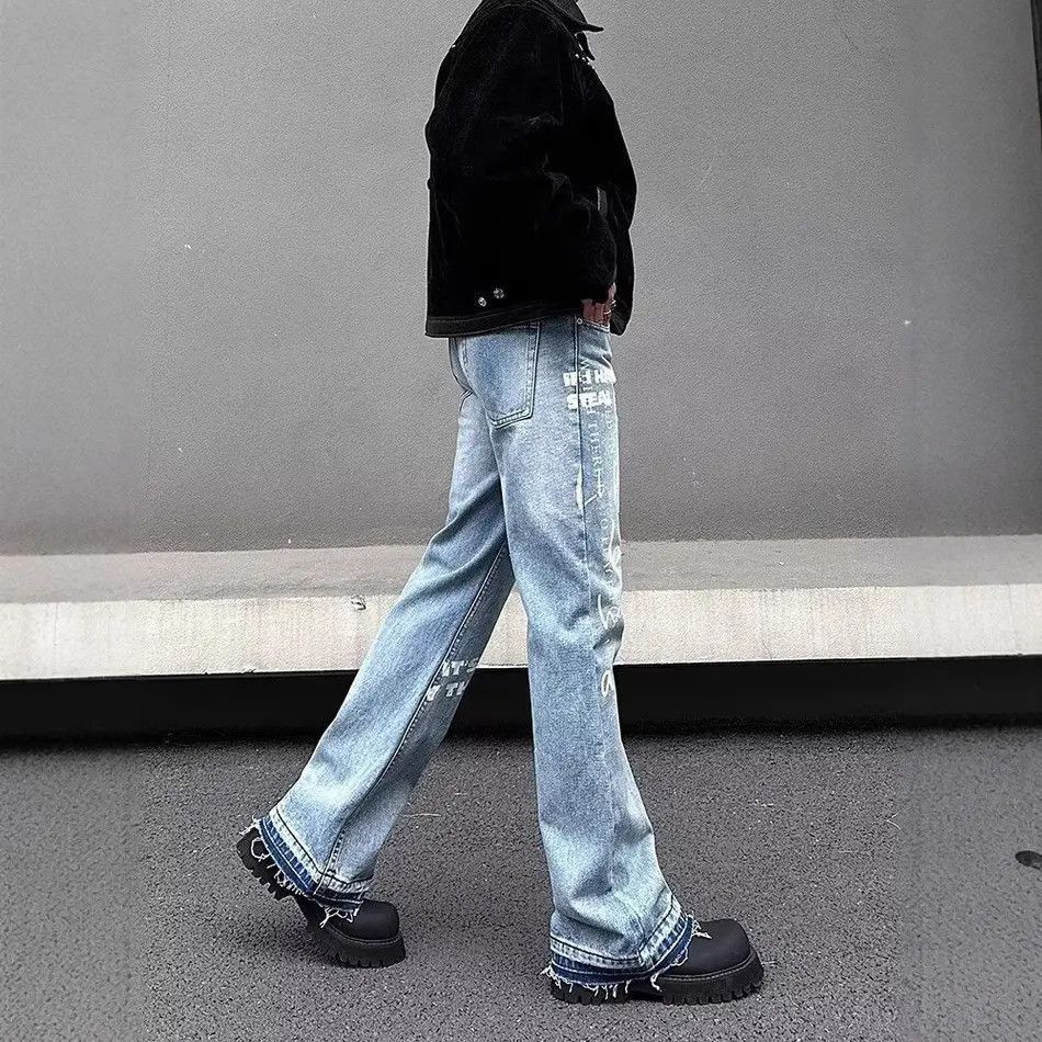 Japanese Brand Retro high street cat whisker micro flared jeans Size US 32 / EU 48 - 4 Thumbnail