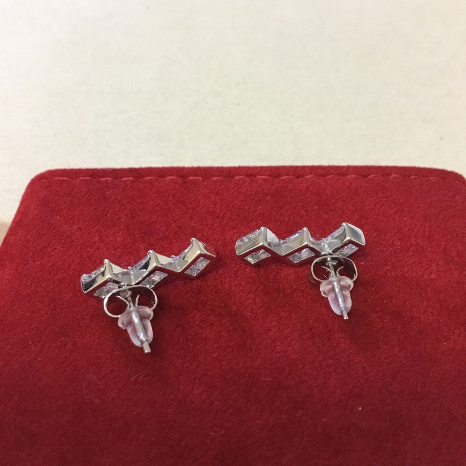 Other Silver Trio Crystal Earrings Size ONE SIZE - 8 Thumbnail
