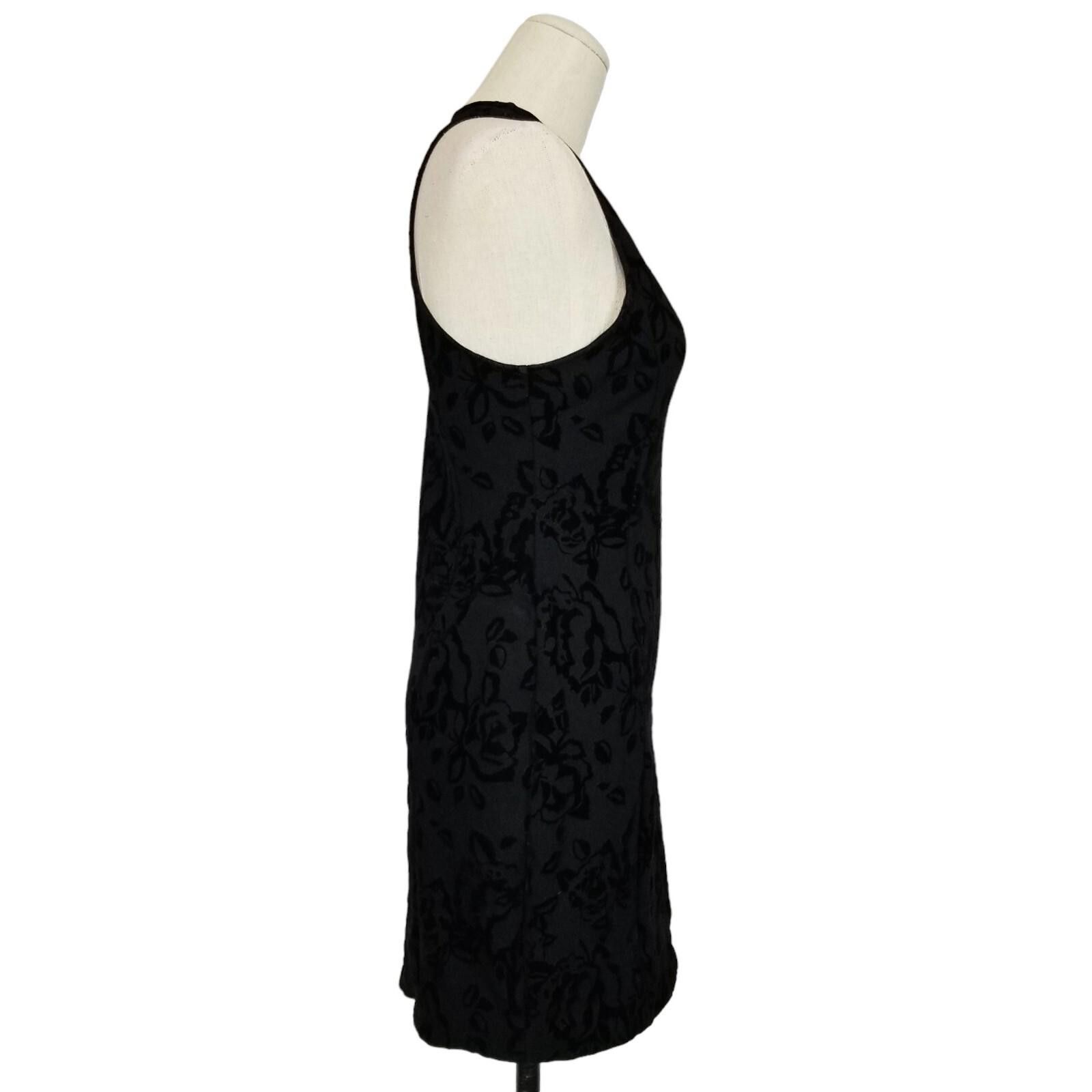 Free People Velvet Floral Embossed Bodycon Dress Black Small
