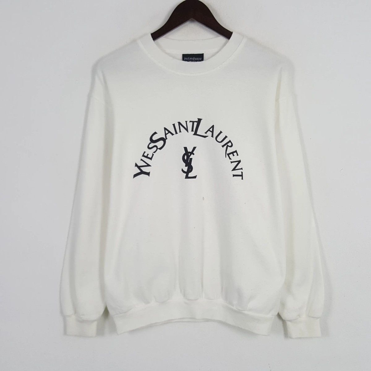 Yves Saint Laurent Vintage 90s Yves Saint Lauren Spell Out Logo Crewneck Size US L / EU 52-54 / 3 - 5 Thumbnail