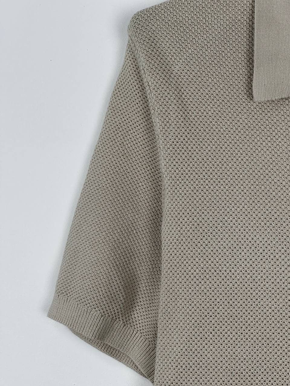 Reiss Reiss OE Colin Tan Textured Polo Button Shirt Size US L / EU 52-54 / 3 - 5 Thumbnail
