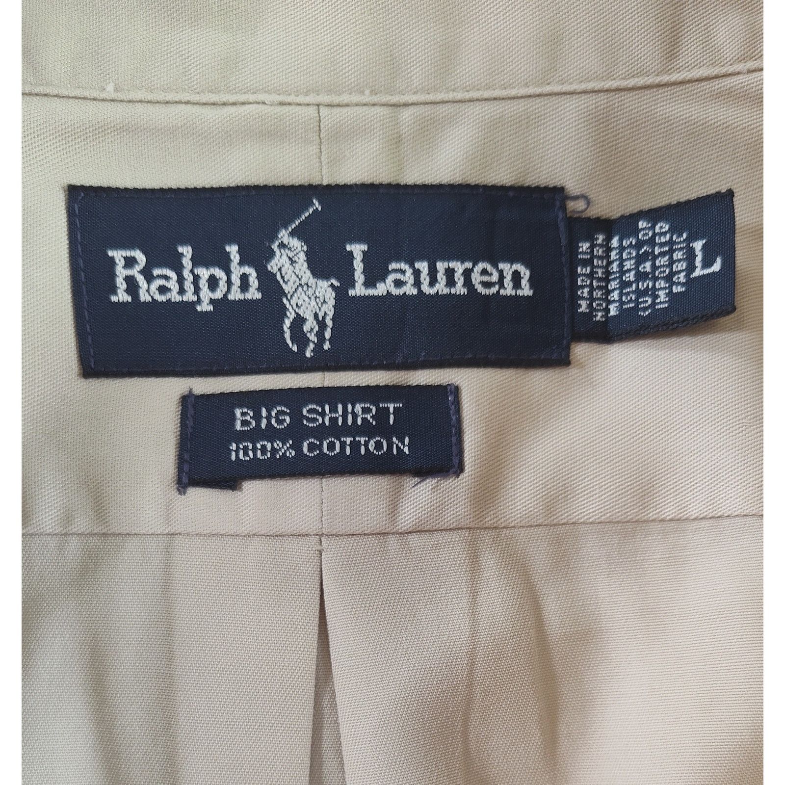Ralph Lauren Ralph Lauren VTG Shirt Men L Button Down Khaki Big Shirt USA Size US L / EU 52-54 / 3 - 8 Thumbnail