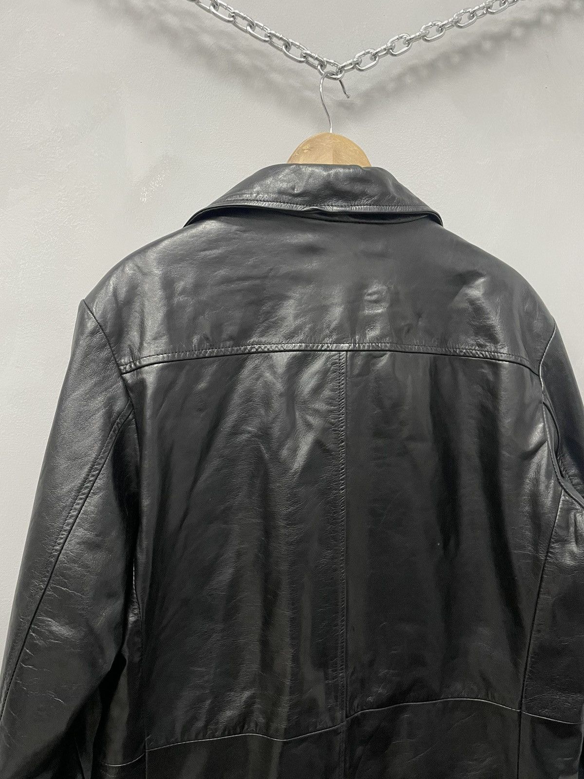 Leather × NFL Vintage Black Leather Coat I REDSKINS Japanese Brand Size US M / EU 48-50 / 2 - 17 Thumbnail