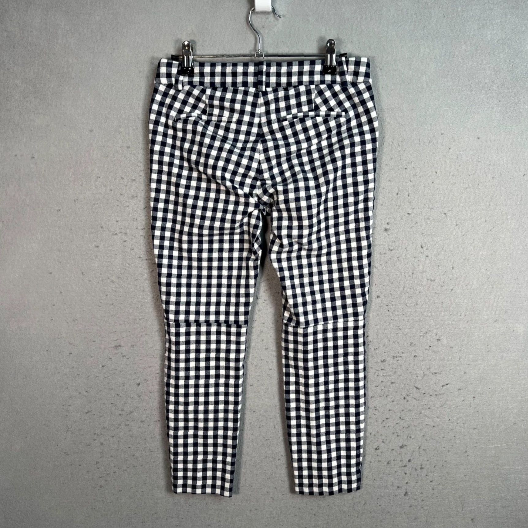 J.Crew J.Crew Winnie Pant Navy White Gingham Cotton Blend Womens Slim Fit Size 2 Pants Size 26" / US 2 / IT 38 - 2 Thumbnail