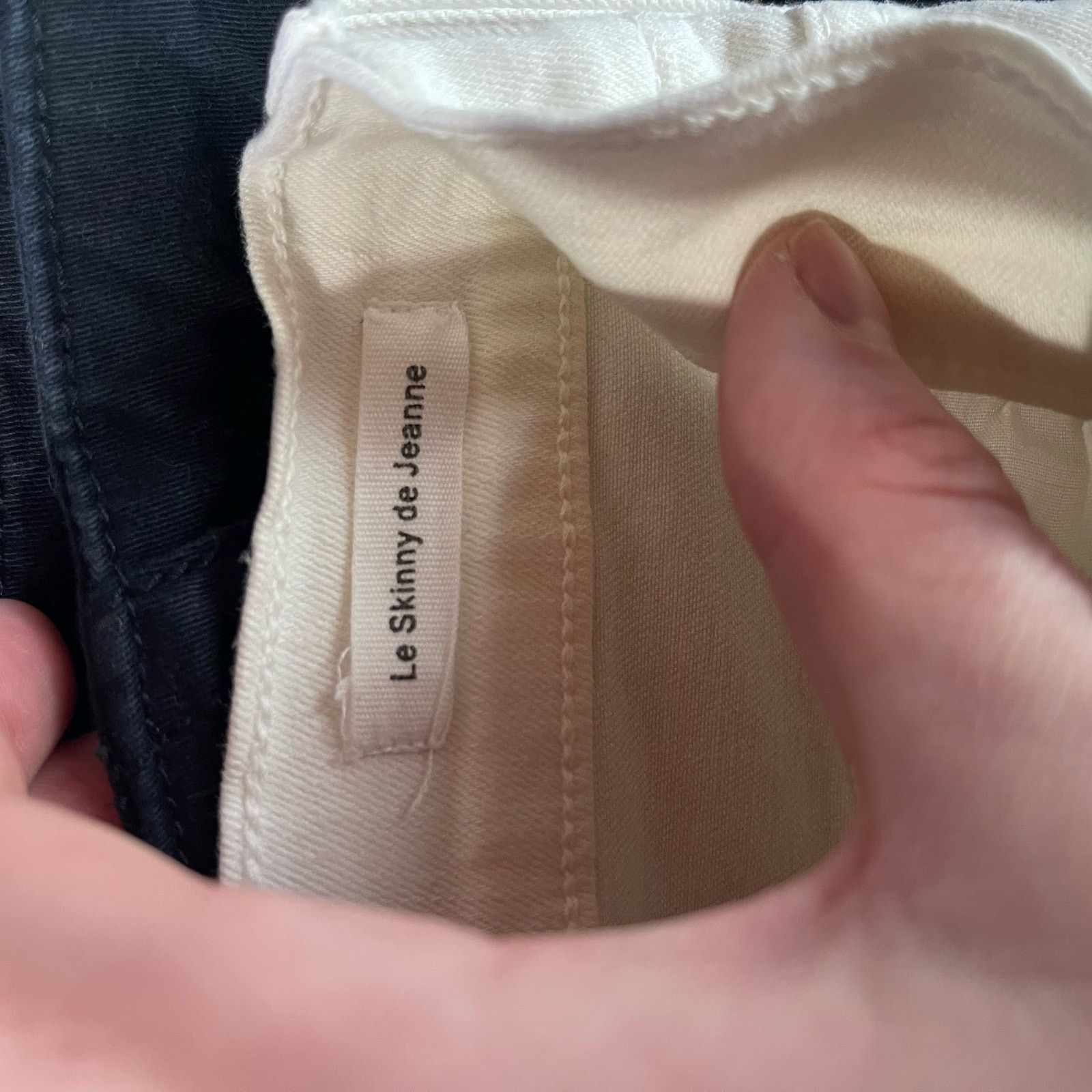 Frame FRAME Le Skinny De Jeanne White Ripped Skinny Jeans Size 23 Size 23" - 6 Thumbnail