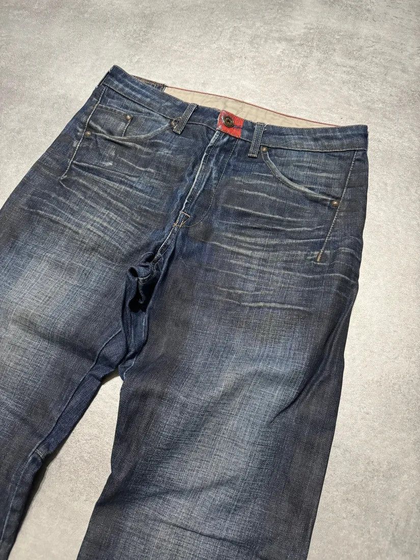 Marithe + Francois Girbaud × Vintage 2000s Marithé + François Girbaud Navy Faded Rebel Denim Jeans Size US 32 / EU 48 - 8 Thumbnail