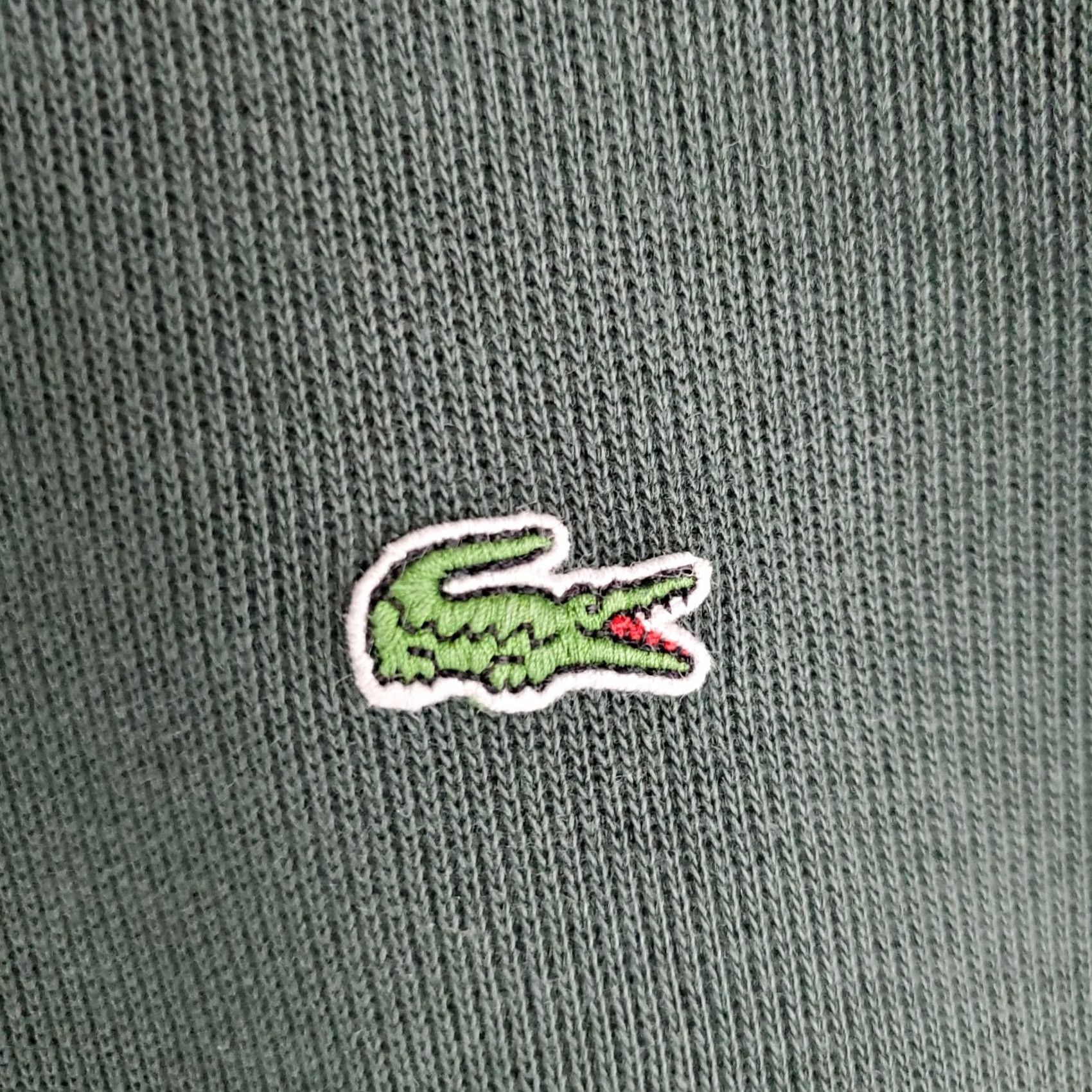 Lacoste LACOSTE 1/4 Zip Pullover XL Mens Golf Casual Green - Cog Hill Dubsdread Logo Embroidered, 100% Cotton Sweater/Sweatshirt Size US XL / EU 56 / 4 - 6 Thumbnail