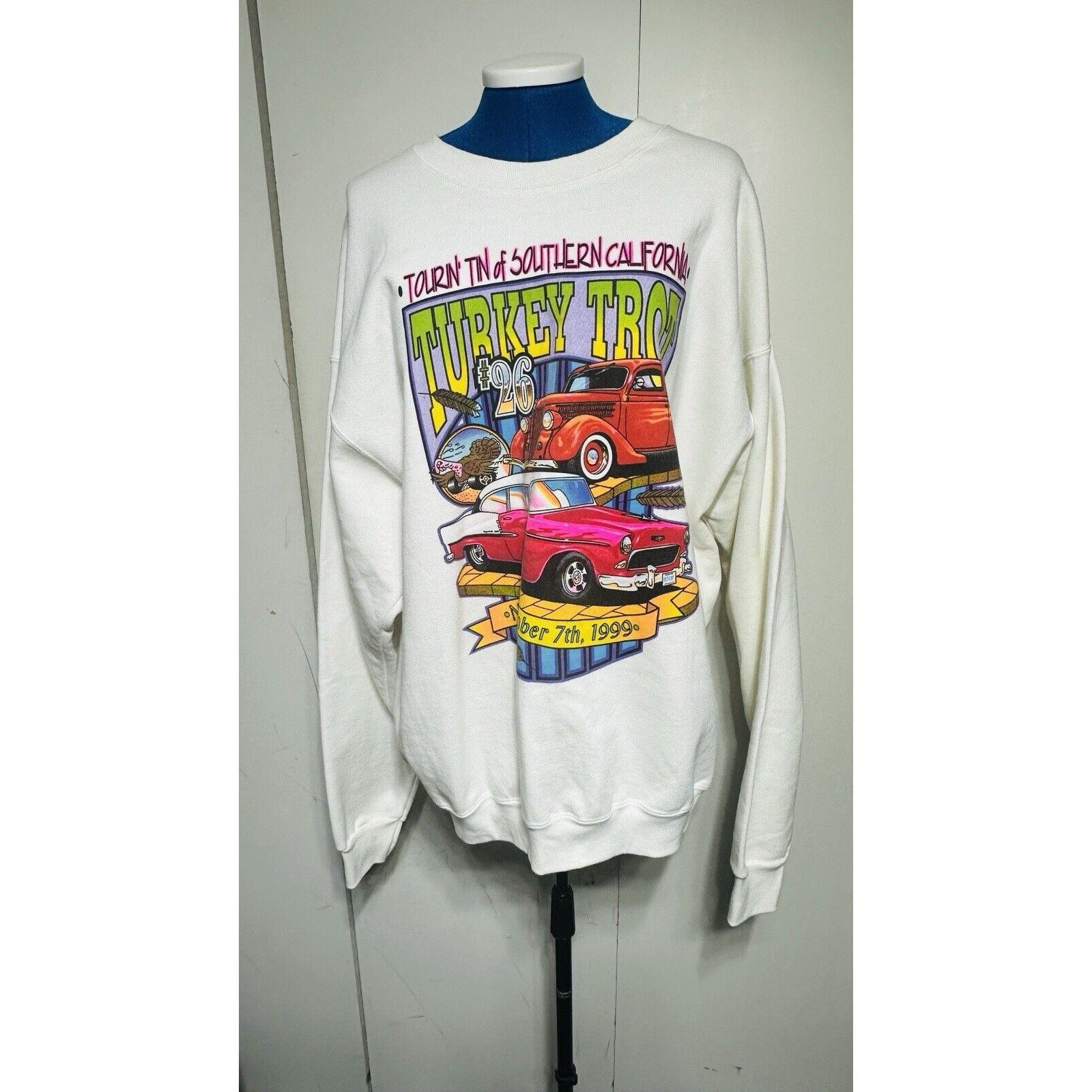 Fruit Of The Loom Vintage 90s Hot Rod Racing Crewneck Sweatshirt Mens XL Size US XL / EU 56 / 4 - 3 Thumbnail