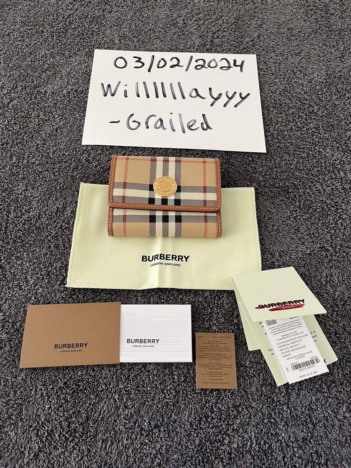 Burberry Burberry Check and Leather Small Folding Wallet Size ONE SIZE - 5 Thumbnail