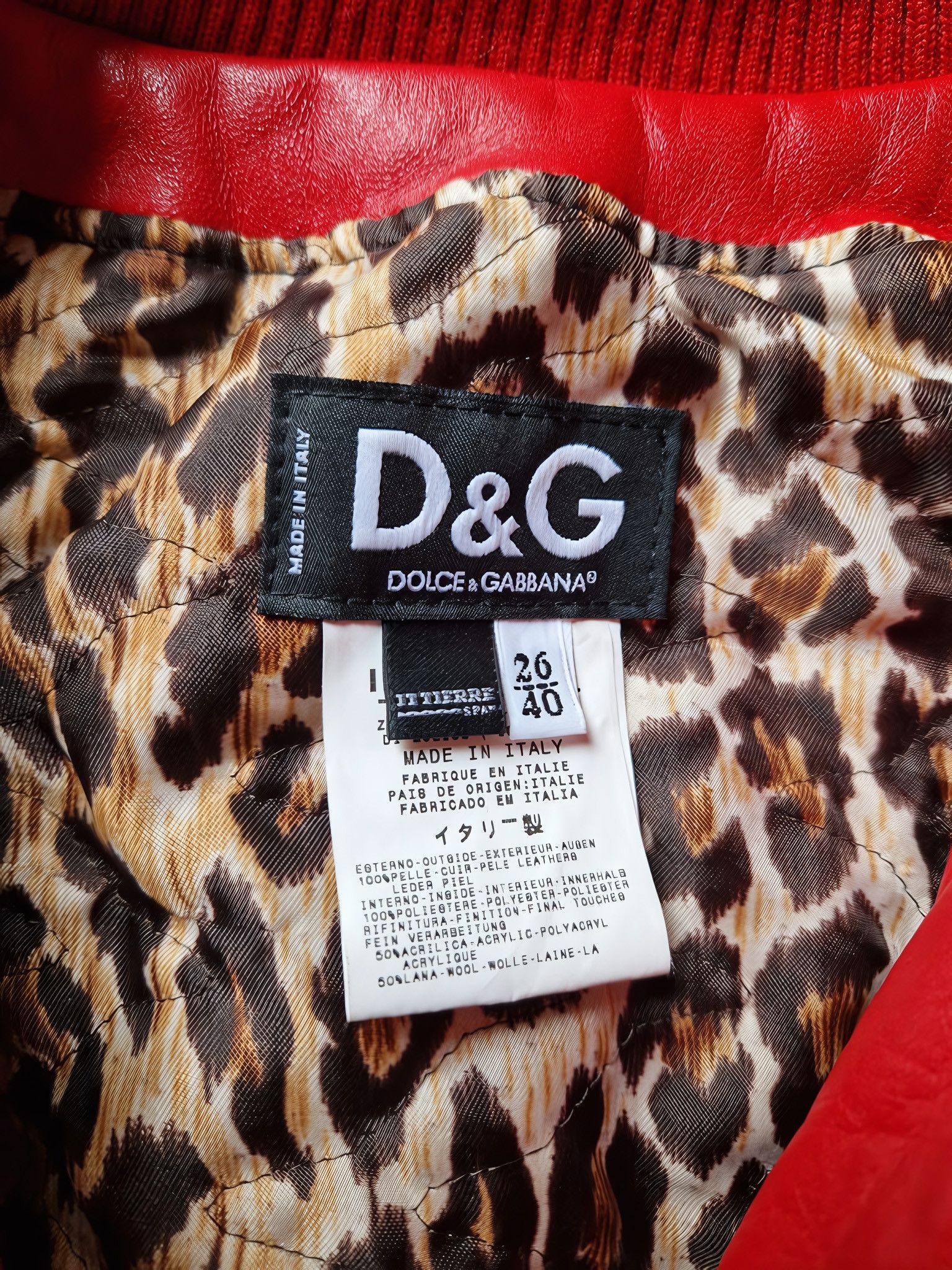 Dolce & Gabbana 2001 LEATHER BOMBER ROCK PUNK JACKET Size S / US 4 / IT 40 - 6 Thumbnail