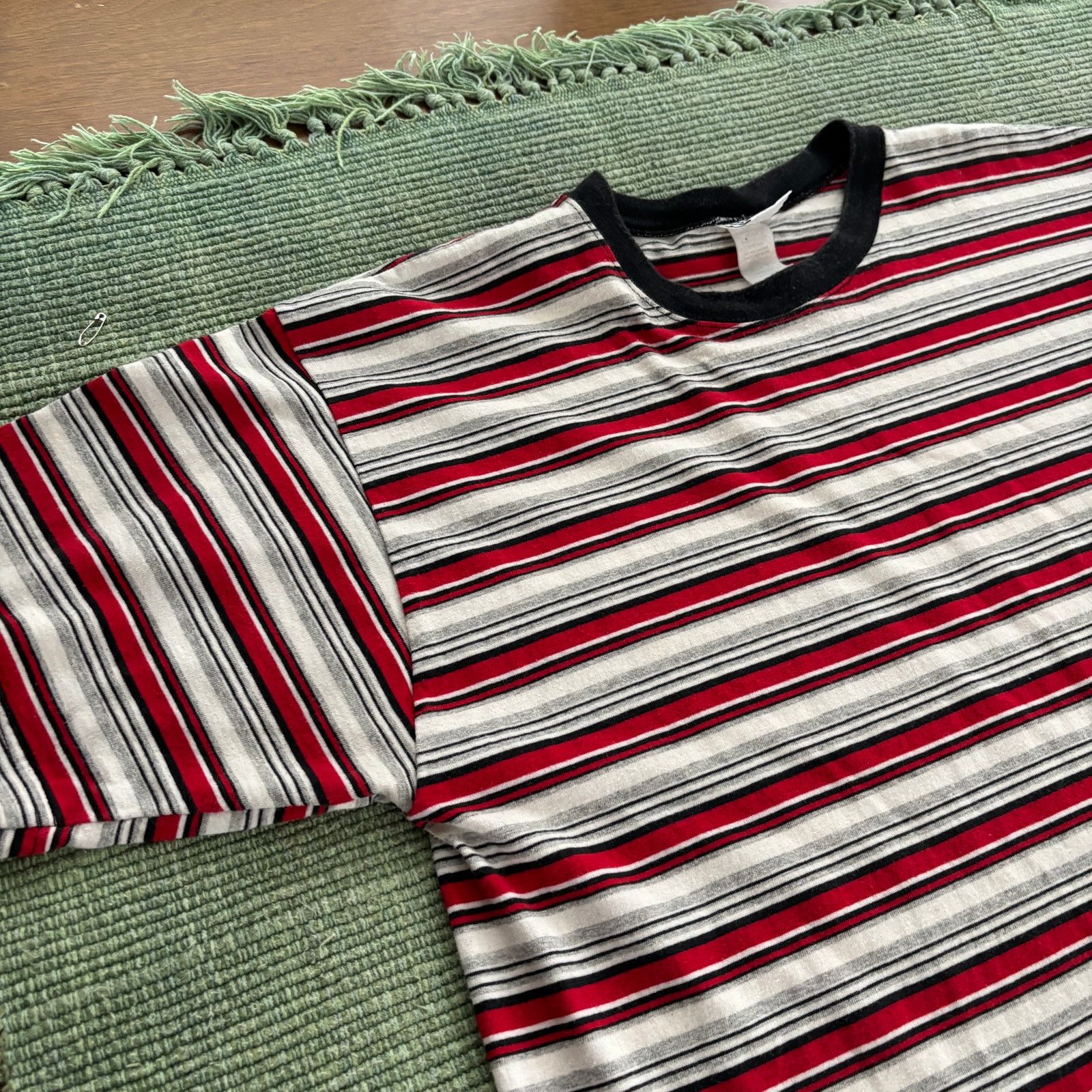 Vintage Vintage 90s Basic Editions Striped Cotton Tee Shirt Sz XL Size US XL / EU 56 / 4 - 8 Thumbnail