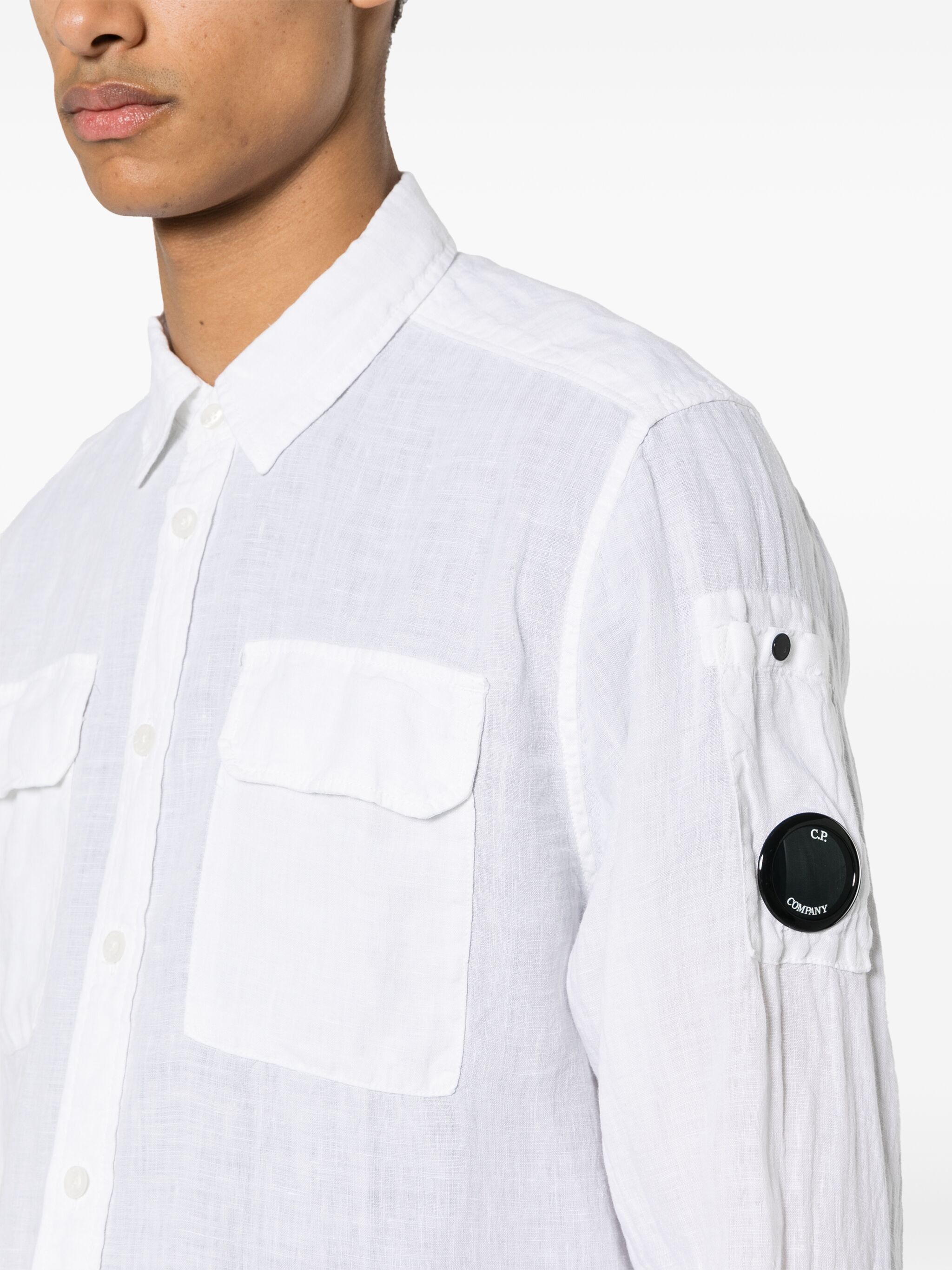 C.P. Company o1y1224 Solid Color Shirt in White Size US M / EU 48-50 / 2 - 4 Thumbnail