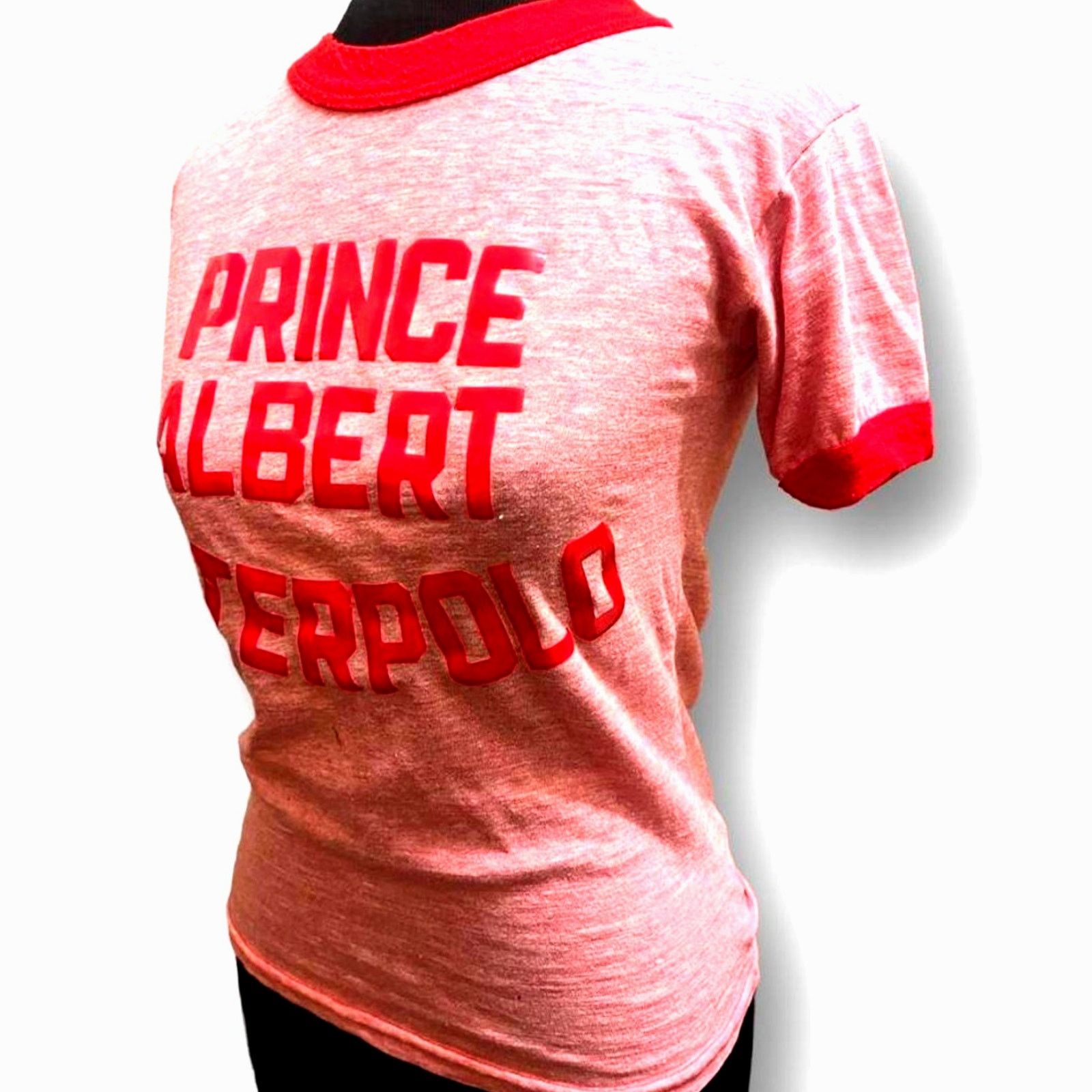 Vintage Vtg. 70s Red Graphic Ringer Tee Size US S / EU 44-46 / 1 - 2 Thumbnail