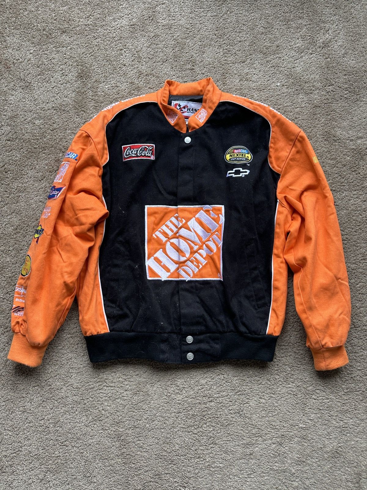 image of Chase Authentics x Nascar Tony Stewart Nascar Bomber Jacket in Orange, Men's (Size Large)