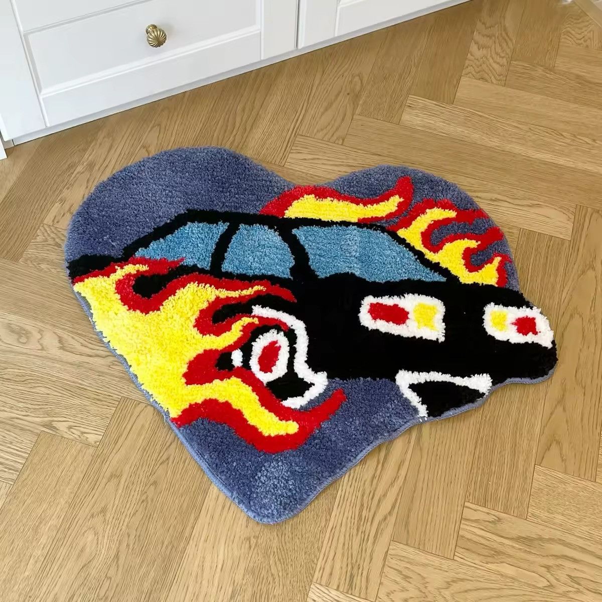 Other Design Custom Fire Car Rug Carpet Size ONE SIZE - 3 Thumbnail