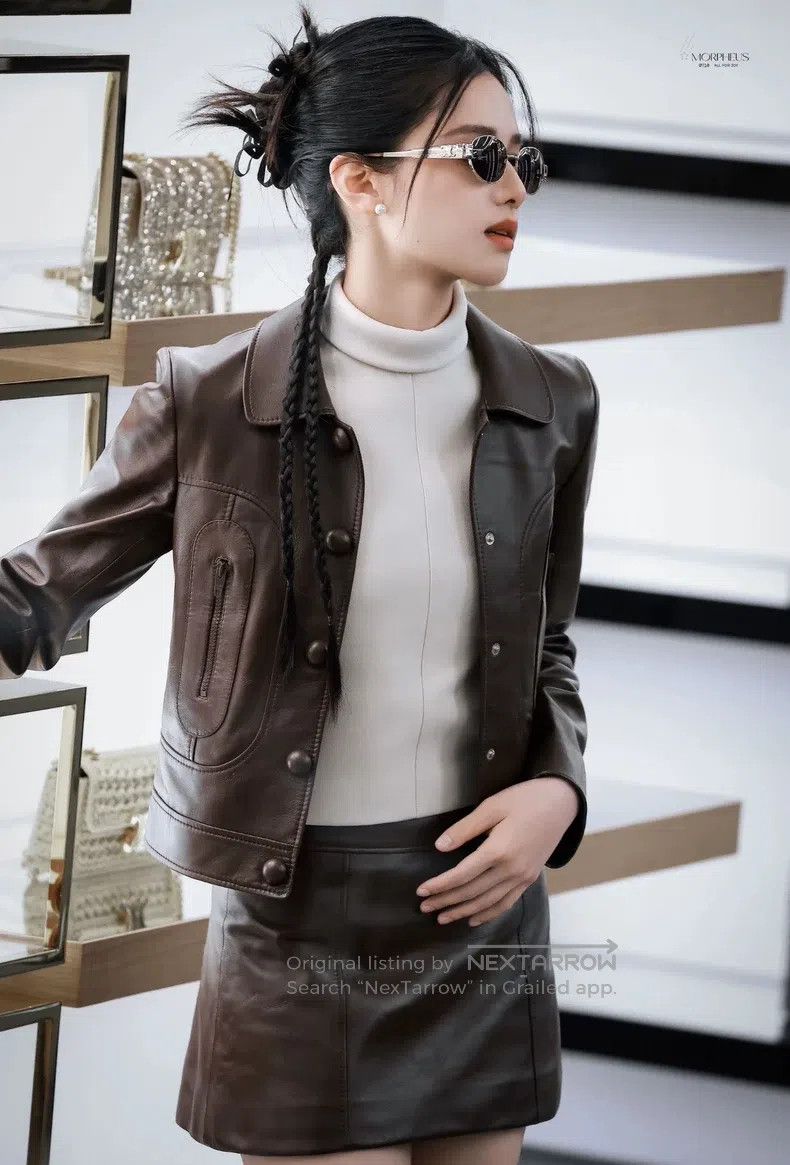 Celine CELINE Doll Collar Leather Jacket Coat Size XS / US 0-2 / IT 36-38 - 2 Thumbnail