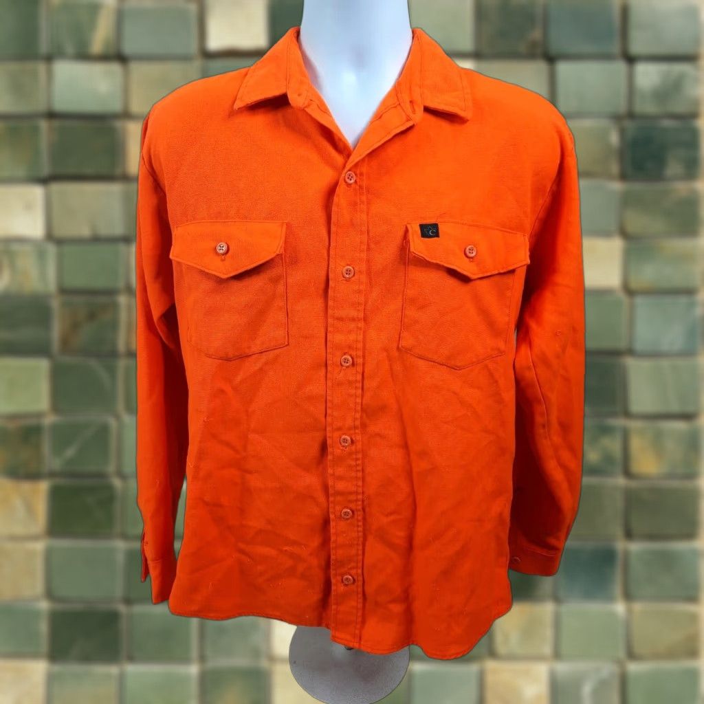 Hunter VINTAGE Codet USA Made Safety Hunter Blaze Orange Hunting Shirt Sz Large L5S Size US L / EU 52-54 / 3 - 1 Thumbnail