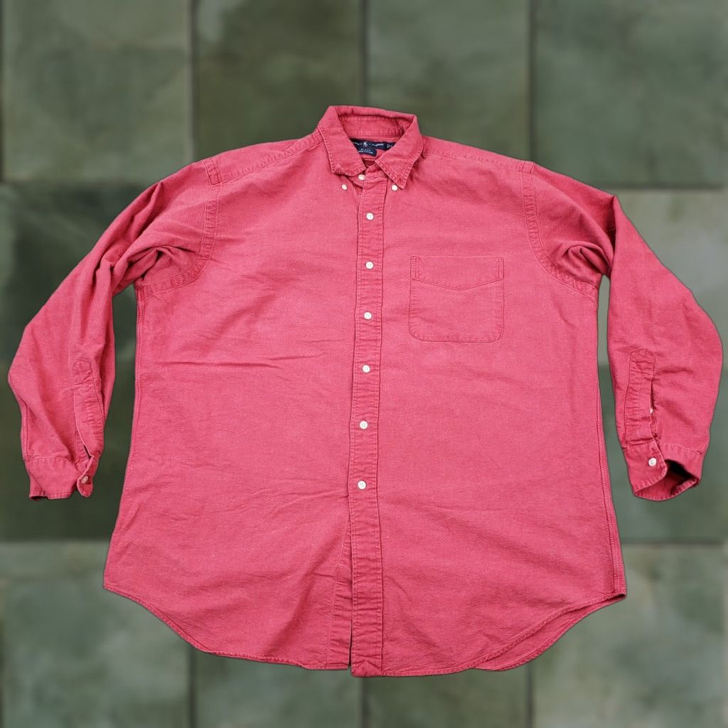 Ralph Lauren Ralph Lauren Mens Red Large Long Sleeve Button Up Shirt Size US L / EU 52-54 / 3 - 1 Thumbnail