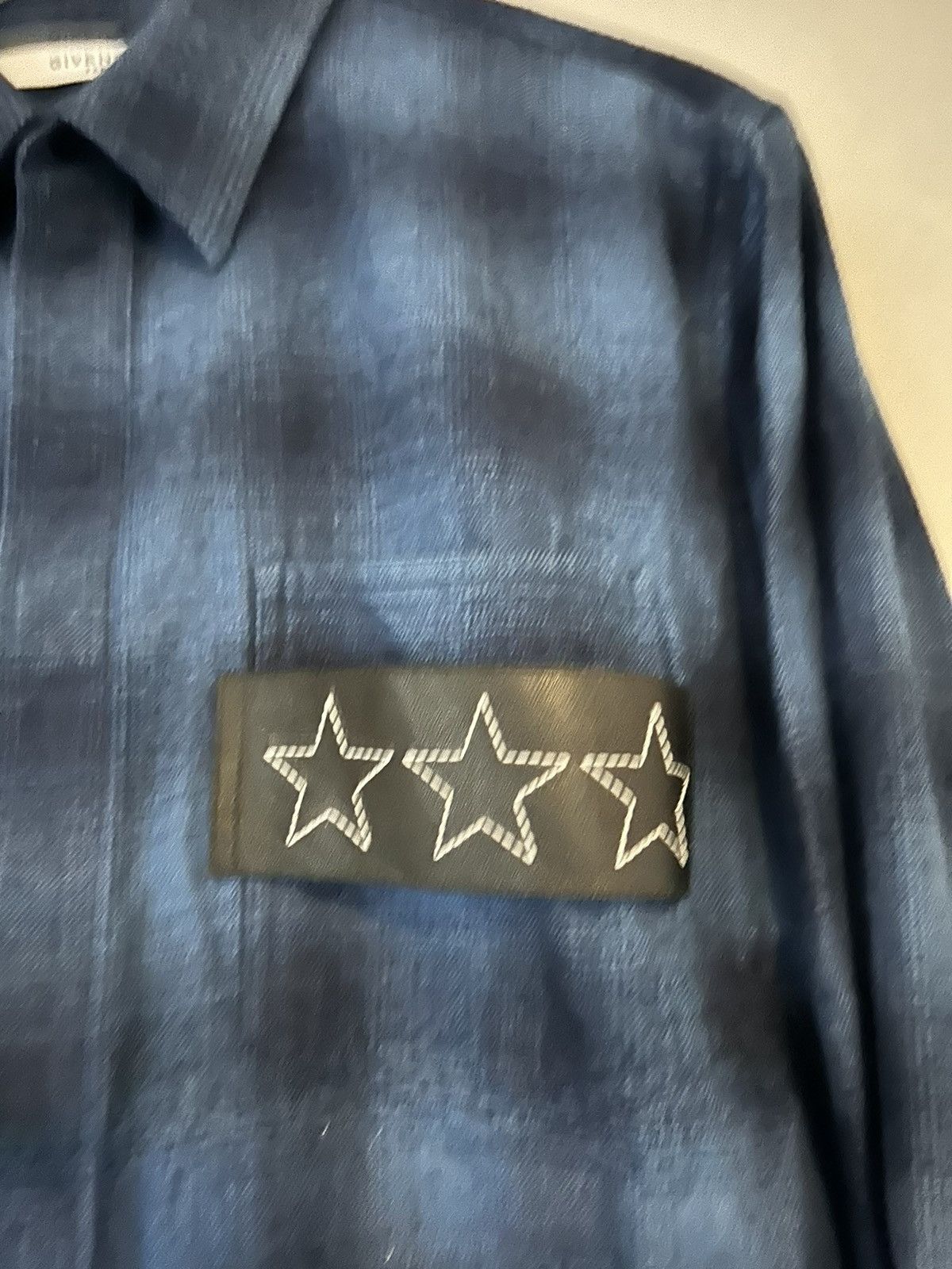 Givenchy Blue Flannel with Leather Star Application Size US M / EU 48-50 / 2 - 5 Thumbnail