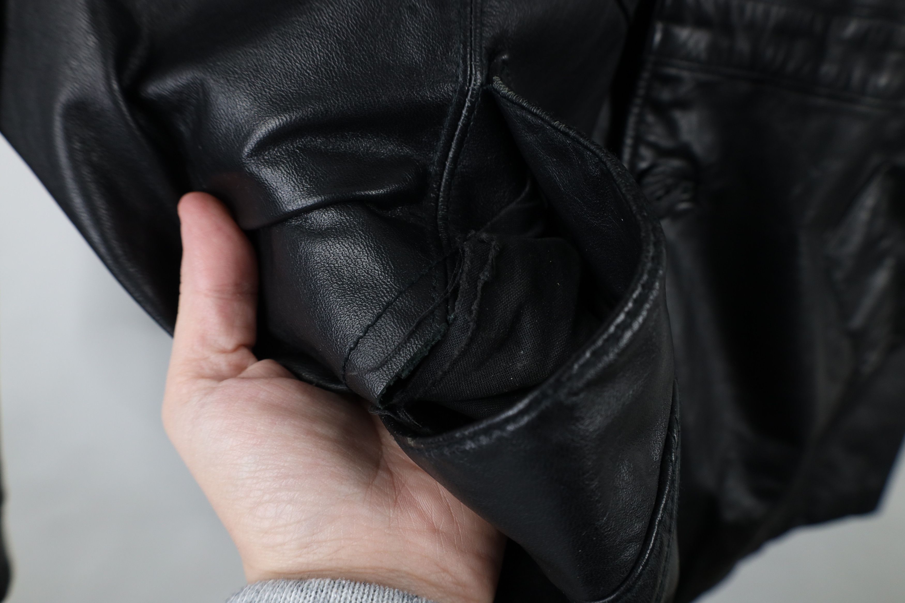 Vintage Vintage 70s Streetwear Leather Button Jacket Black Size US XXL / EU 58 / 5 - 8 Thumbnail