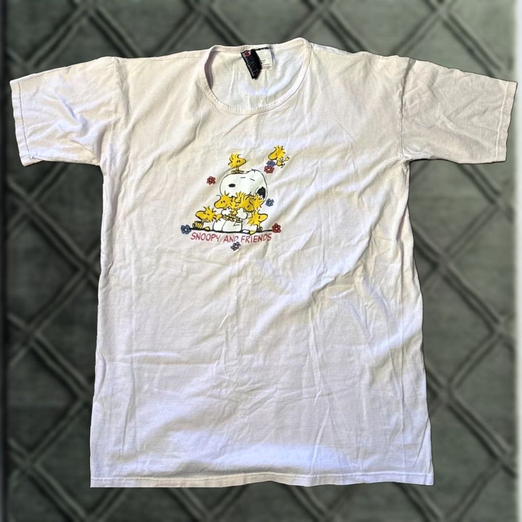Peanuts VINTAGE 90s Peanuts Snoopy and Friends Woodstock Sleep Shirt Pajama Nighty OSFA Women Pink One Size Sleepshirt Size ONE SIZE - 1 Thumbnail