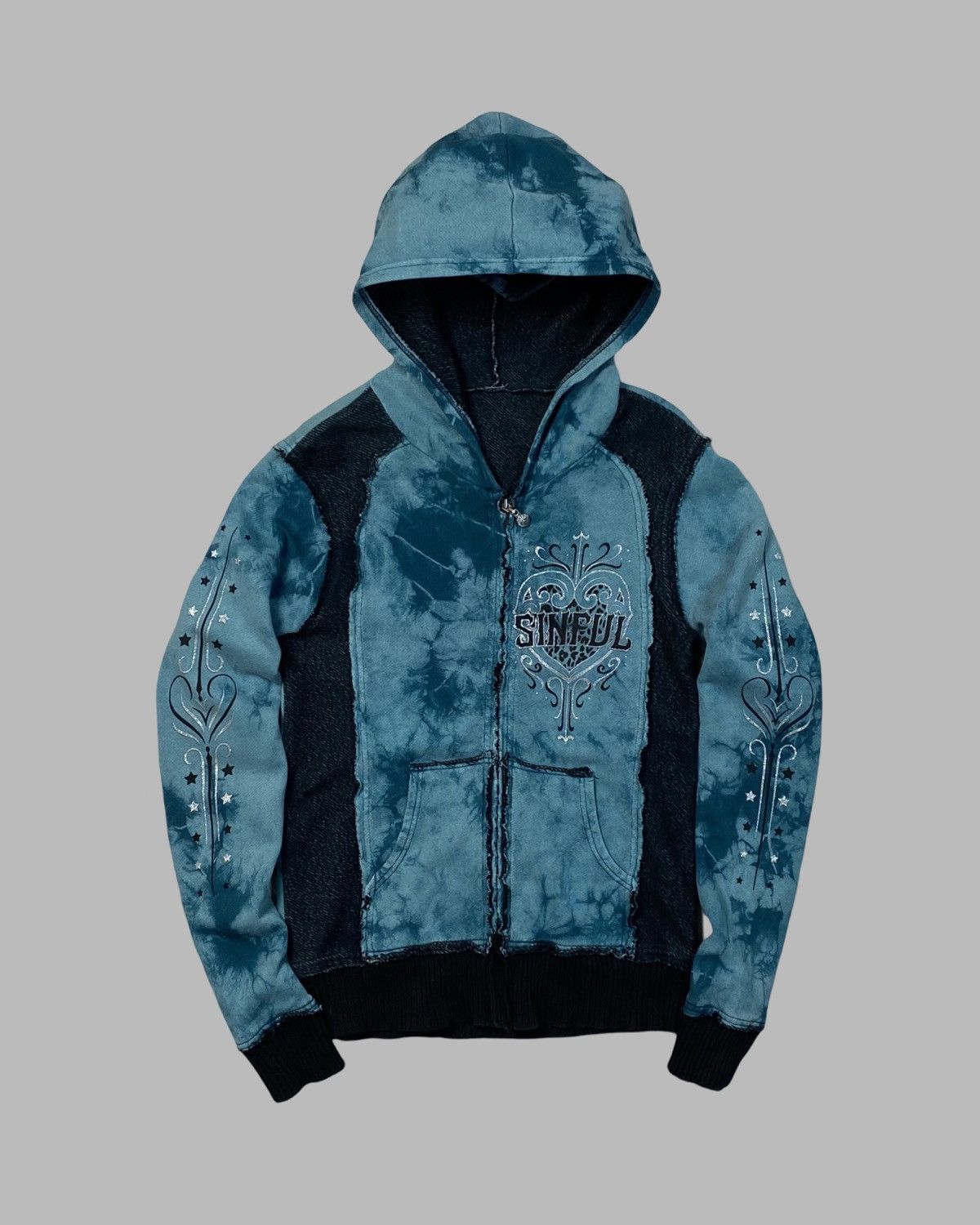 Affliction VNT Y2K Sinful Affliction Style Avant Gard Zip Hoodie Jacket Size L / US 10 / IT 46 - 2 Thumbnail