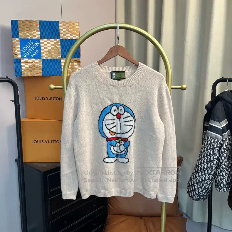 Gucci Gucci Beige robot cat sweater Size L / US 10 / IT 46 - 1 Thumbnail
