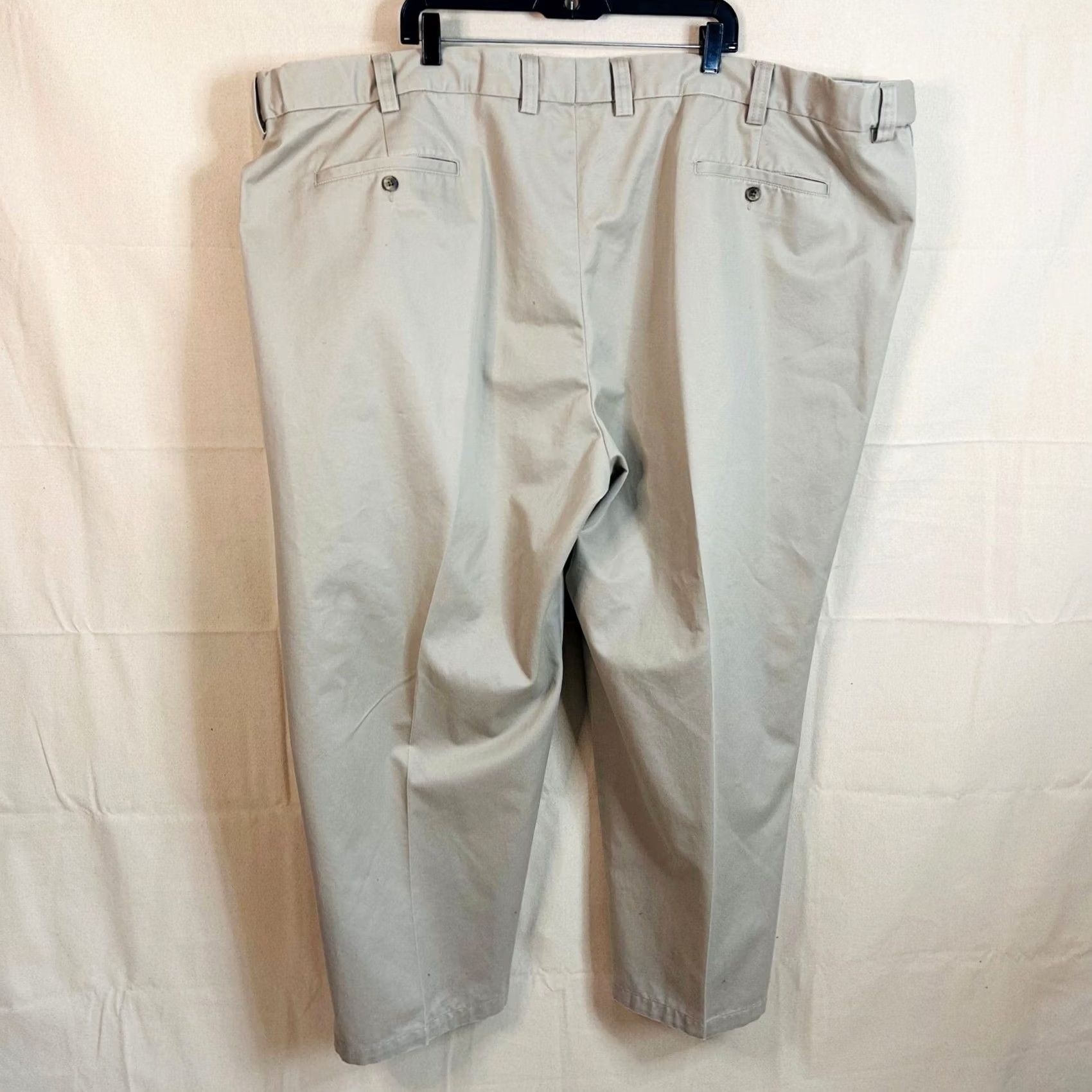 Vintage Oak Hill Mens Chino Pants Khaki Ivory Pleated 60x30 Classic Fit 100% Cotton Size US 44 / EU 60 - 3 Thumbnail