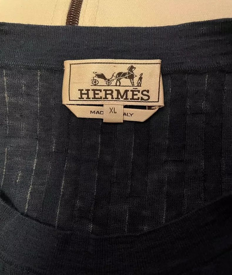 Hermes Hermes Short Sleeve Cotton Linen TShirt-2506 Size US XL / EU 56 / 4 - 3 Thumbnail