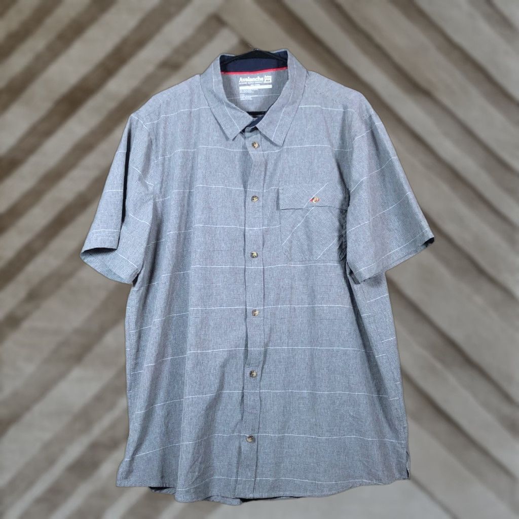 Avalanche Avalanche Shirt Gray Button Down Short Sleeve Casual Stretch XL Mens Size US XL / EU 56 / 4 - 1 Thumbnail