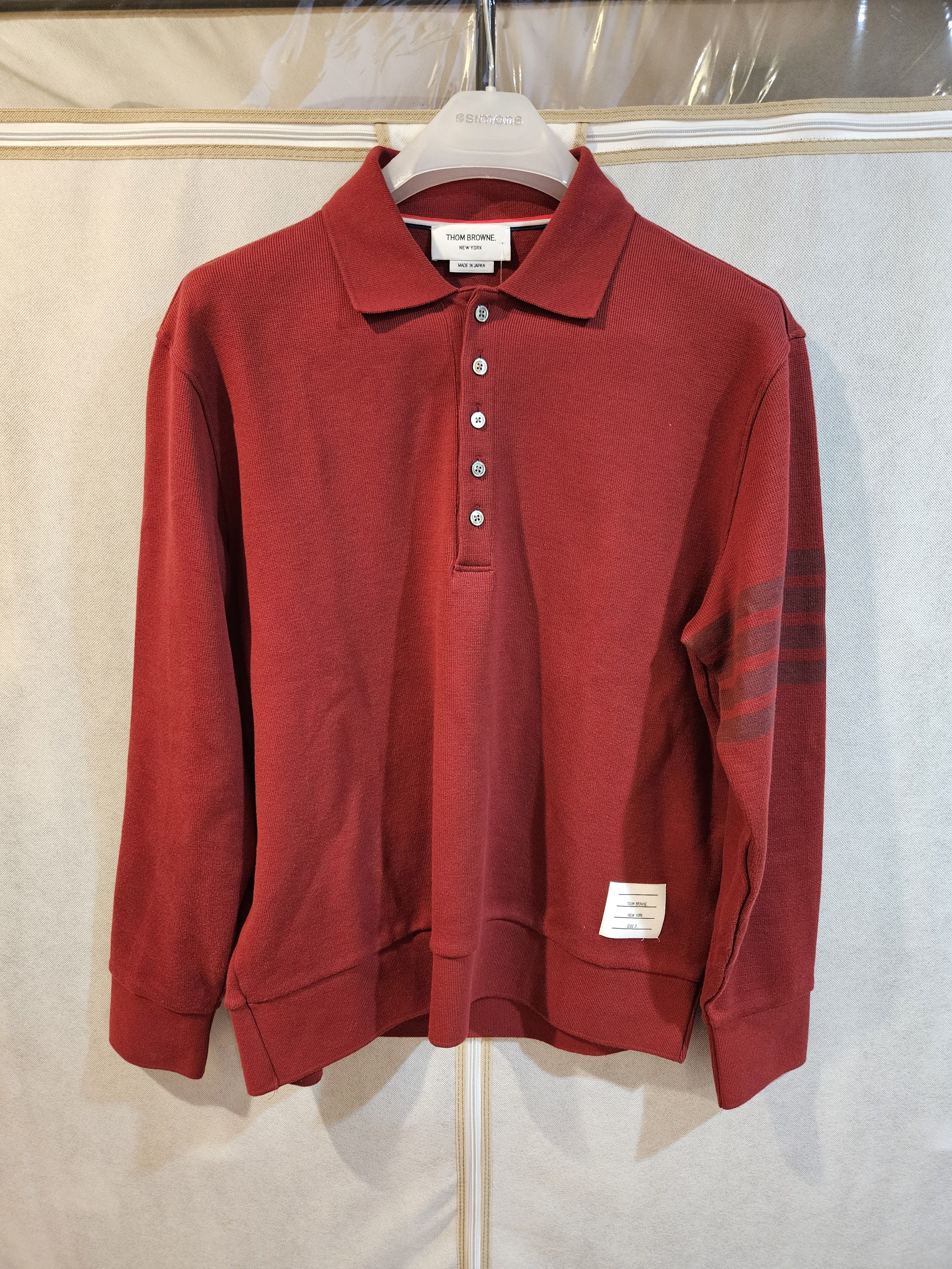 Thom Browne Double Face Knit 4-Bar Long Sleeve Polo Size US L / EU 52-54 / 3 - 3 Thumbnail