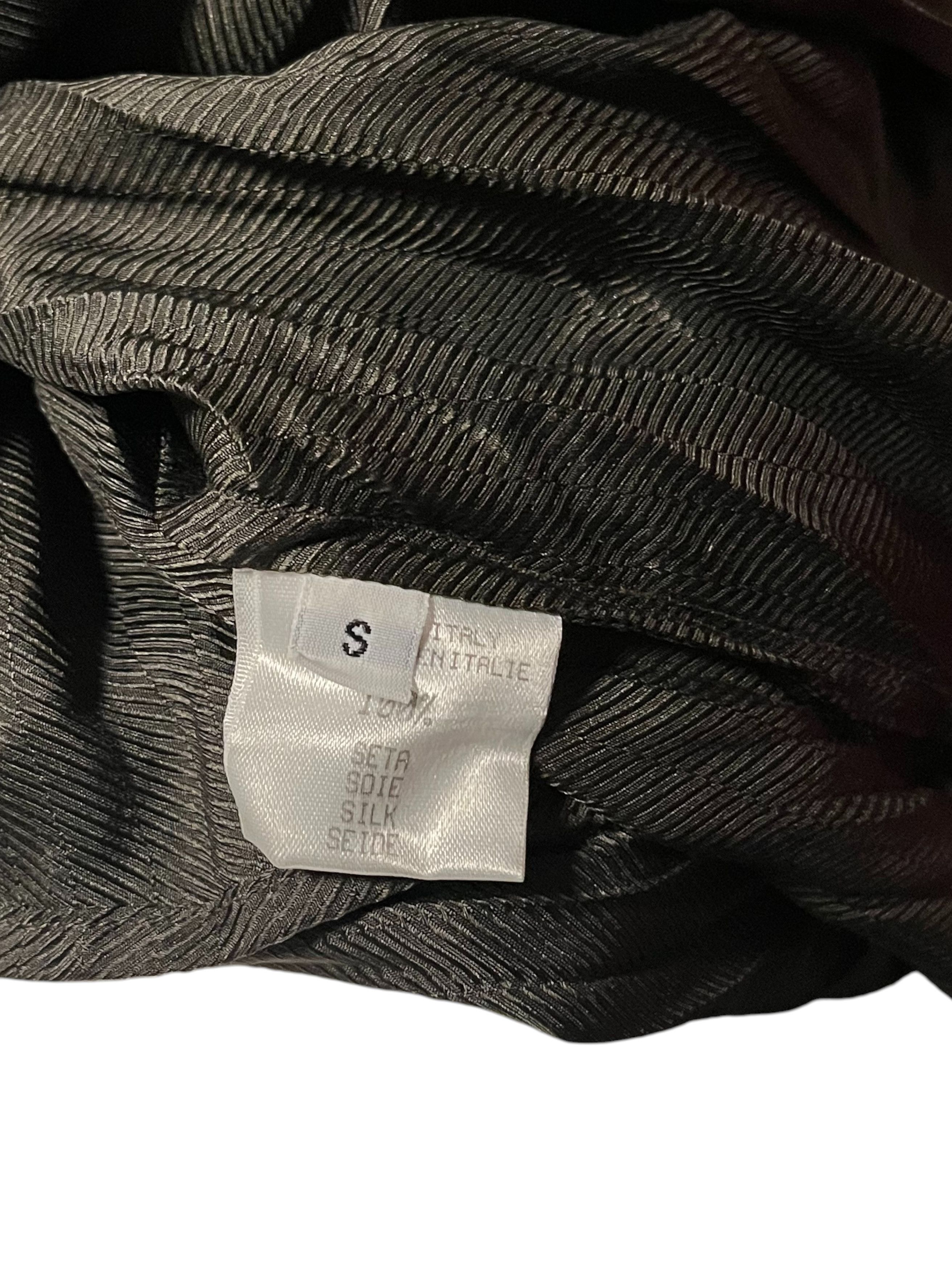 Roberto Cavalli 1990's Chain Petrol Green Ruched Silk Shirt Size S / US 4 / IT 40 - 5 Thumbnail