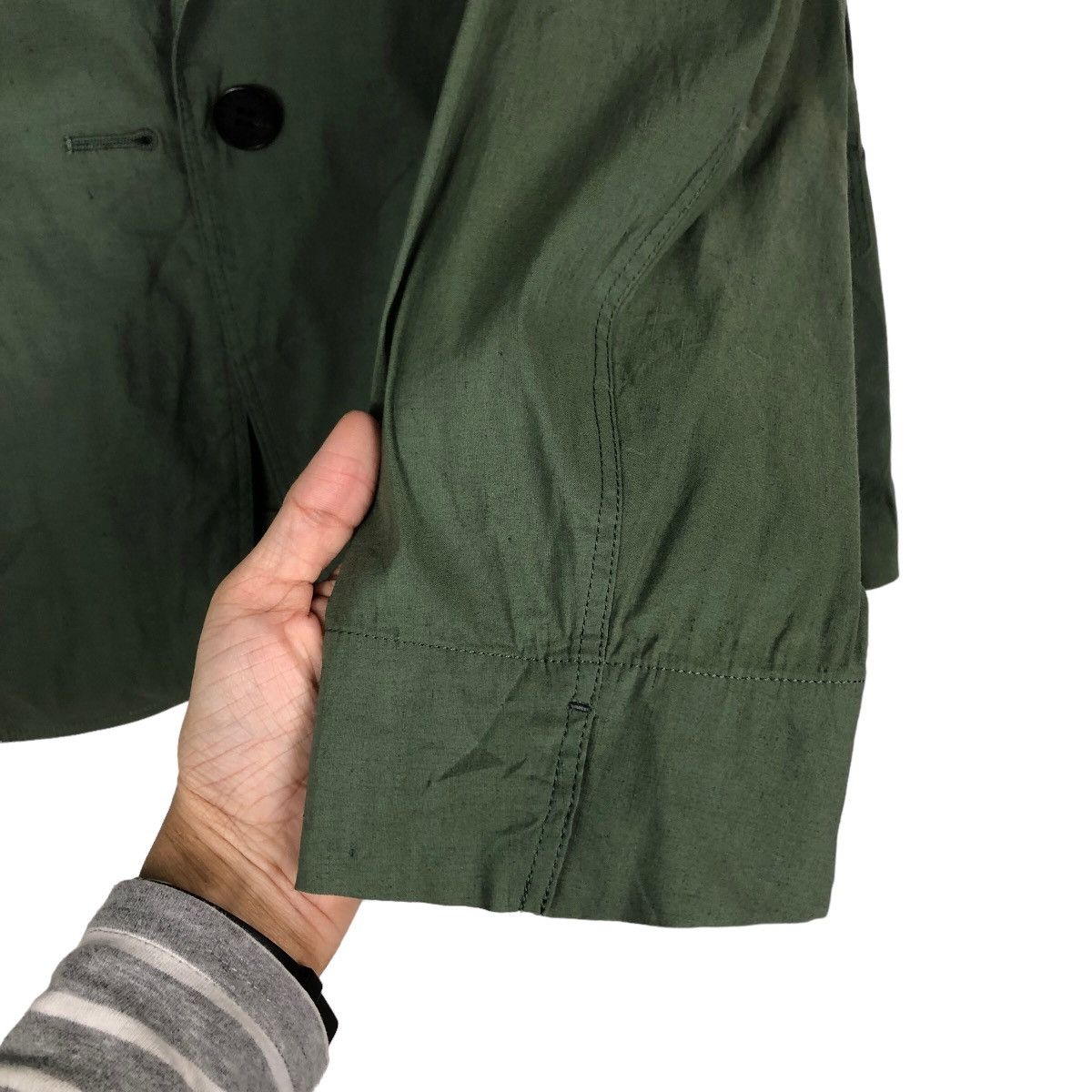 Japanese Brand 🔥Olive Green Military Vintage Chore Jacket Mackintosh Size US M / EU 48-50 / 2 - 15 Thumbnail