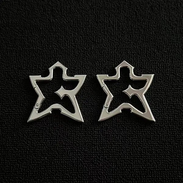 Jewelry Silver Star Shaped Metal Carabiner Keychain Accessory Size ONE SIZE - 4 Thumbnail