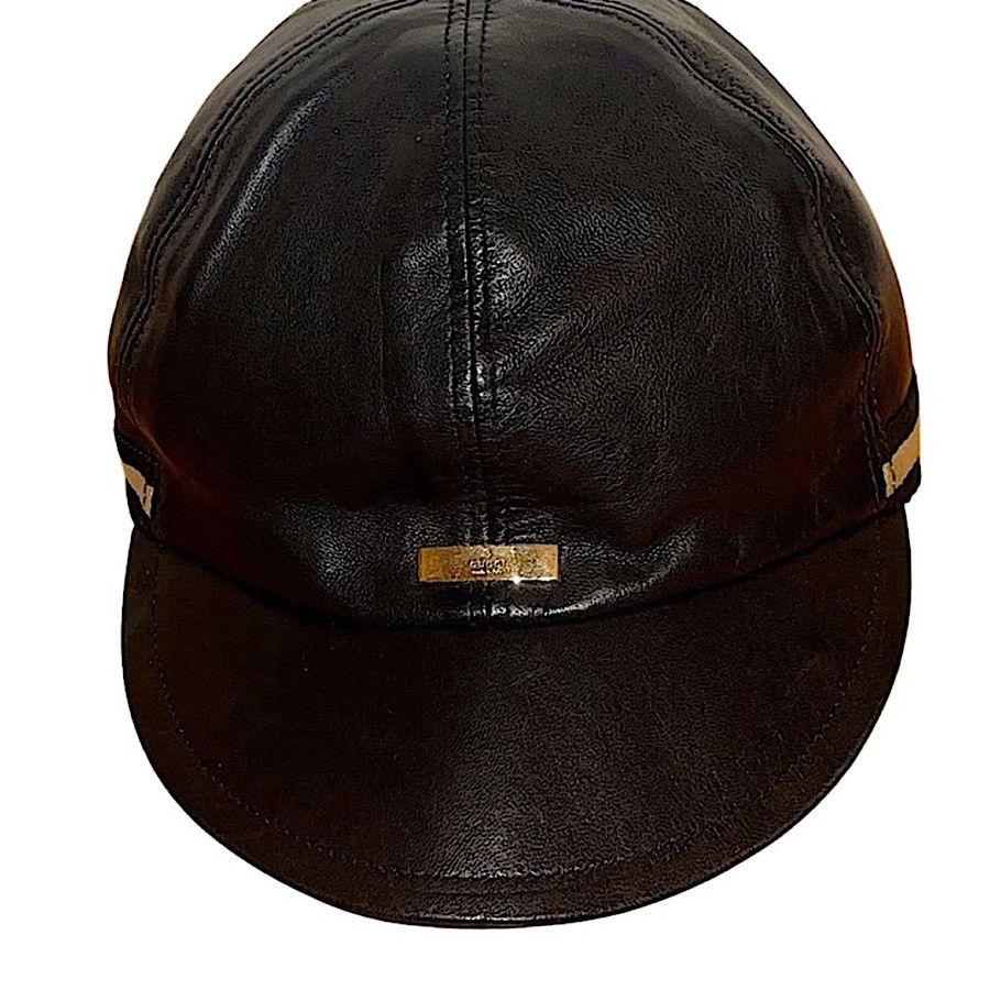 Gucci Authentic Gucci Rare Tom Ford Lambskin Web Striped Cap  display picture 3