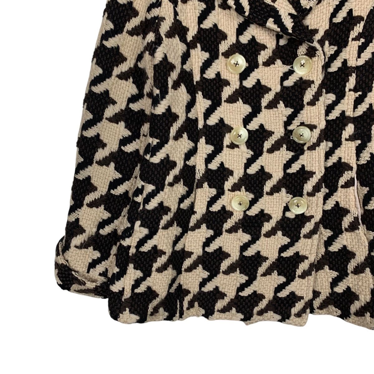 Japanese Brand SCAPA Big Houndstooth Pattern Wool Coat Jacket #2111-C92 Size M / US 6-8 / IT 42-44 - 3 Thumbnail