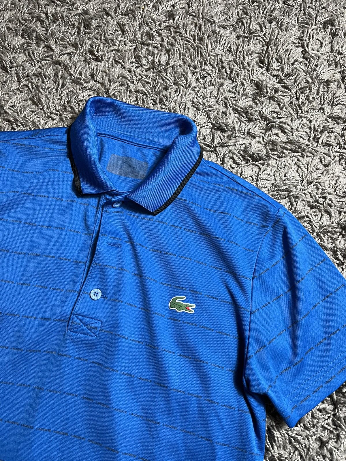 Lacoste × Vintage LACOSTE SPORT VINTAGE 2000s MONOGRAM LINES LOGO POLO SHIRT Size US S / EU 44-46 / 1 - 3 Thumbnail