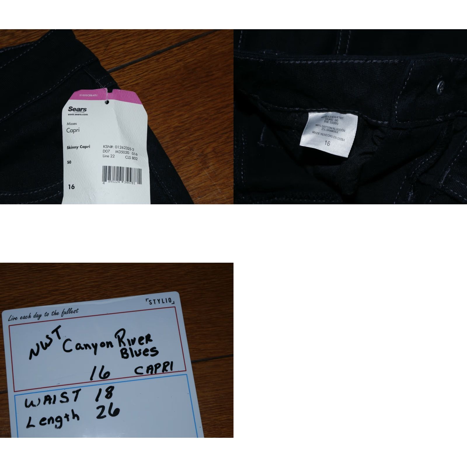 Vintage VINTAGE Canyon River Blues Women's Skinny Jeans Casual Pants Stretch Black 16 City Retro Size 38" / US 16 / IT 52 - 8 Thumbnail