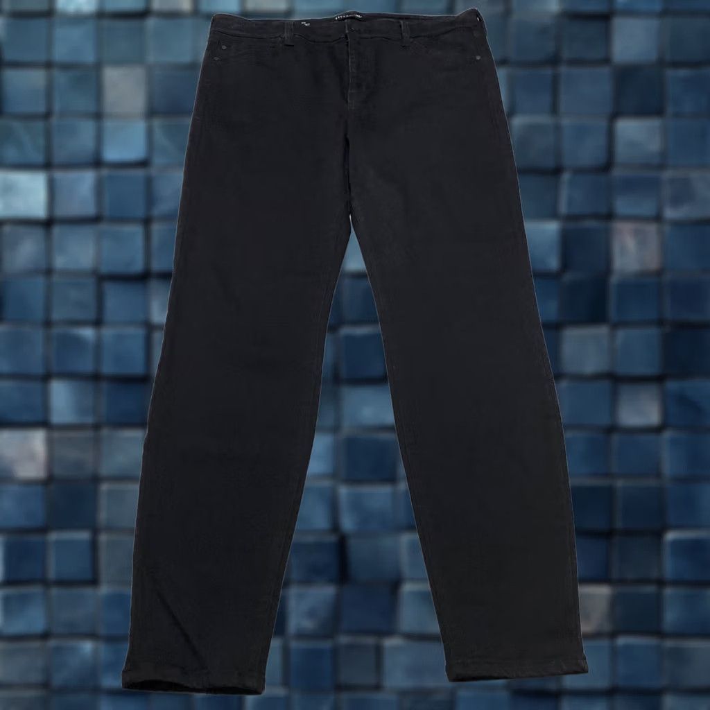 Vintage Liverpool Jeans Womens Jeans Black Dark Wash Skinny 16 Regular Mid Rise Pockets Stretch City 80s/90s Mens Womens Girls Size 38" / US 16 / IT 52 - 1 Thumbnail