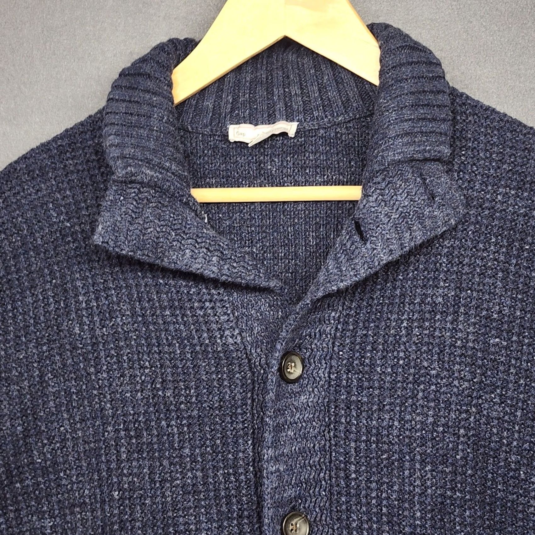Gap VINTAGE Gap Cardigan Mens XL Blue Mock Neck Cotton Pockets Button Front Grandpa Sweater Long Sleeve Fall Winter Mens Size US XL / EU 56 / 4 - 8 Thumbnail