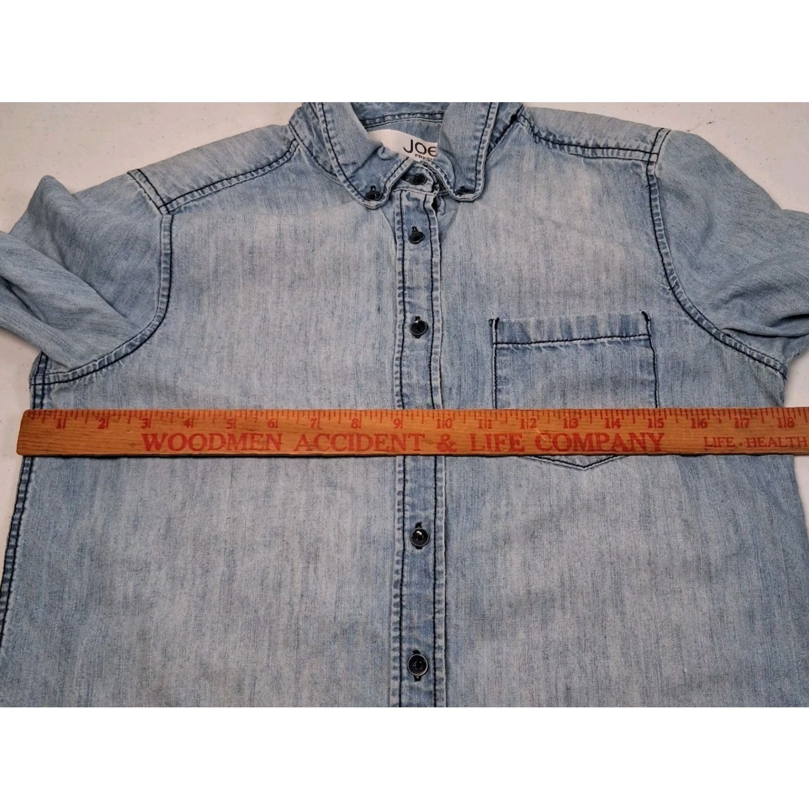 Vintage reworked Chambray Denim Shirt Small Farm Rooster Calico Cottagecore Farmer Size S / US 4 / IT 40 - 5 Thumbnail