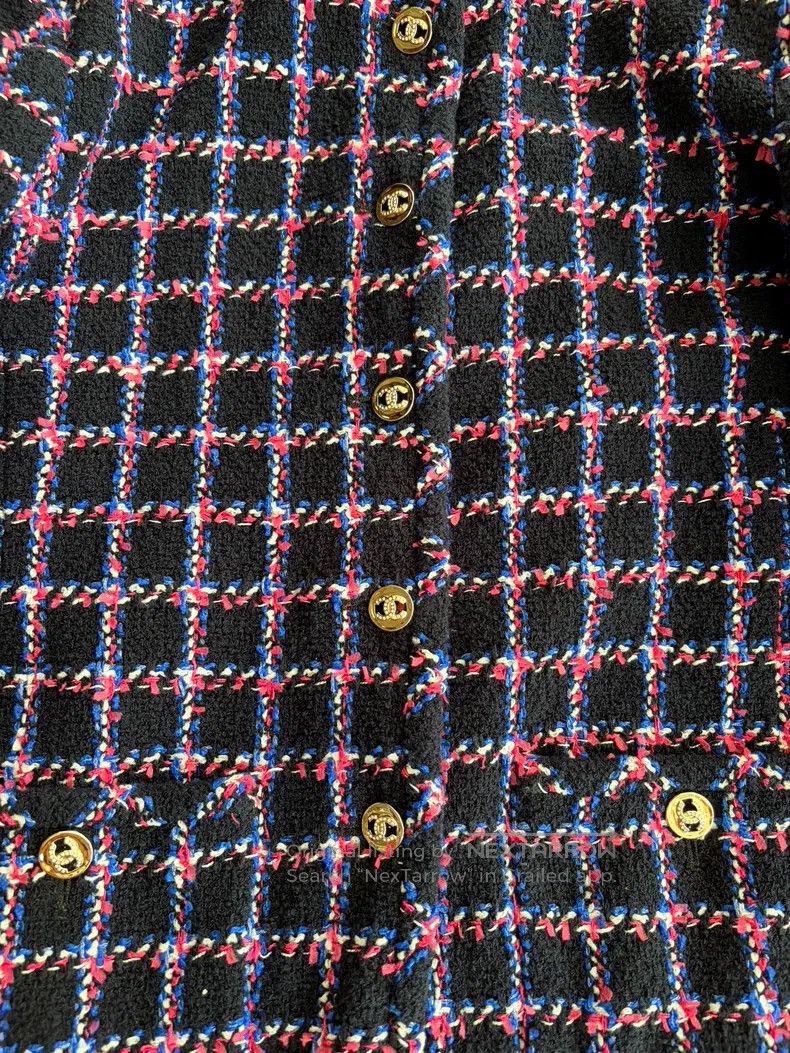 Chanel Chanel Early Spring Series Purple Blue Square Plaid Coarse Size XS / US 0-2 / IT 36-38 - 4 Thumbnail