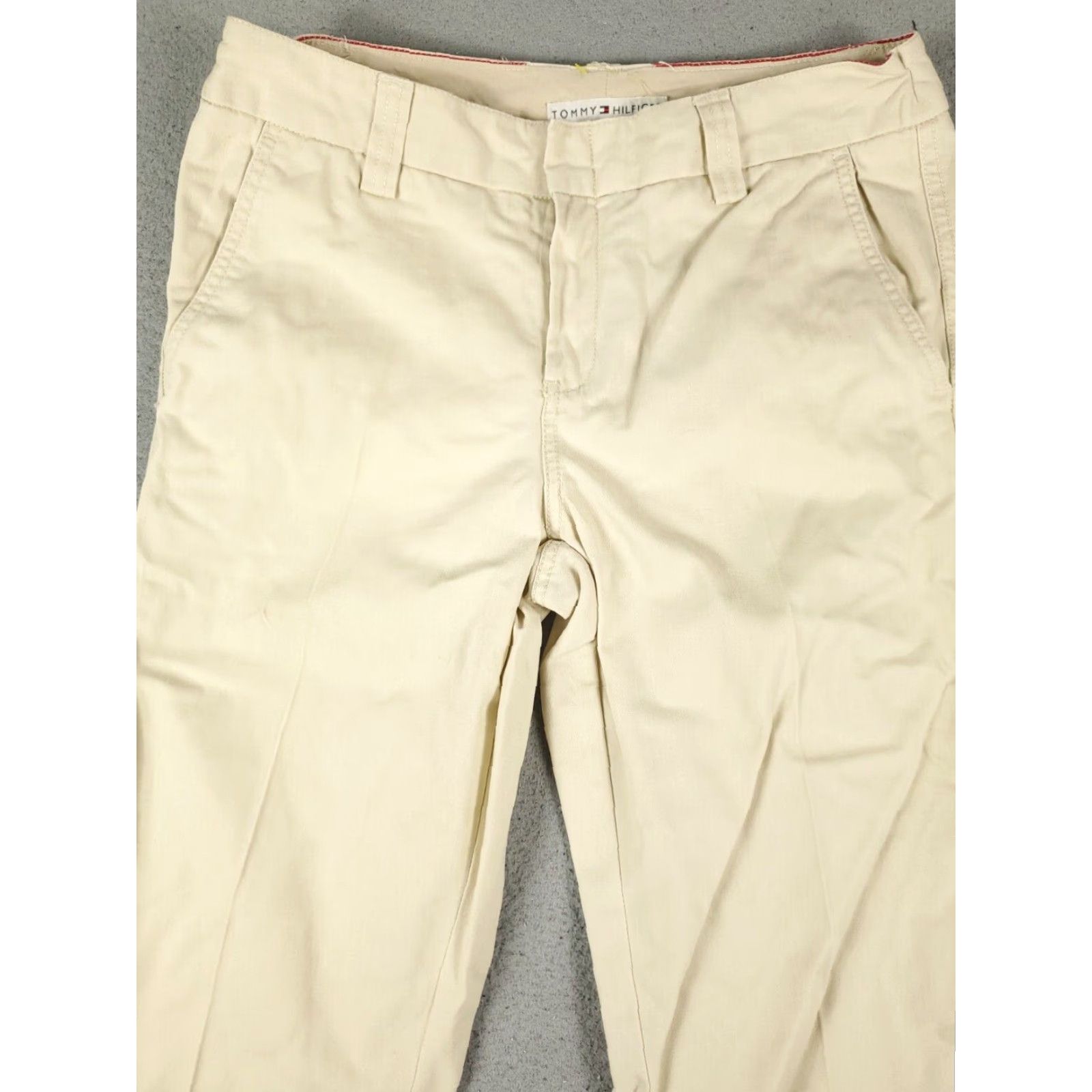 Tommy Hilfiger VINTAGE Tommy Hilfiger Pants Women's Flared Leg Chino Size 31 Ivory Cotton Blend Office Casual Size 24" / US 00 / IT 34 - 2 Thumbnail