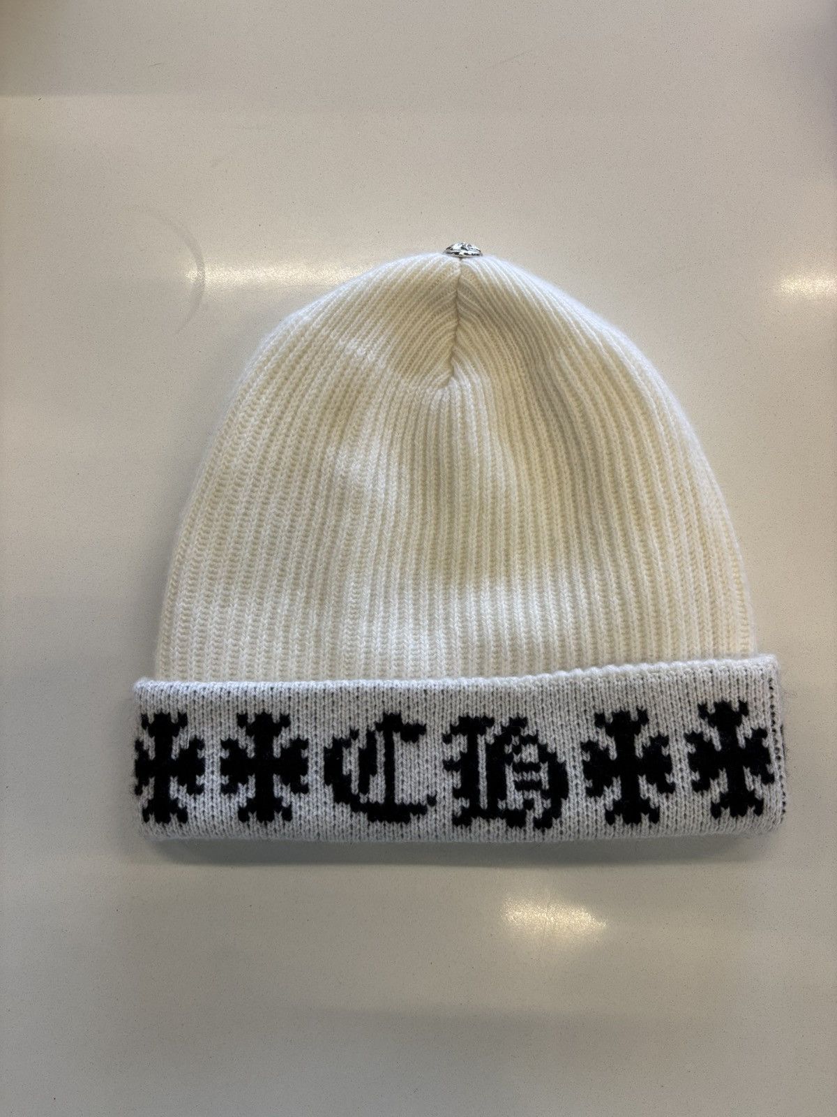 Chrome Hearts Big daddy white cashmere beanie Size ONE SIZE - 1 Thumbnail