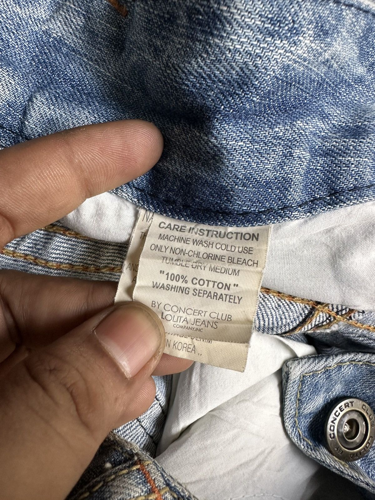 Japanese Brand FLARE Lolita Claw Marks Distressed Denim Size US 29 - 23 Thumbnail