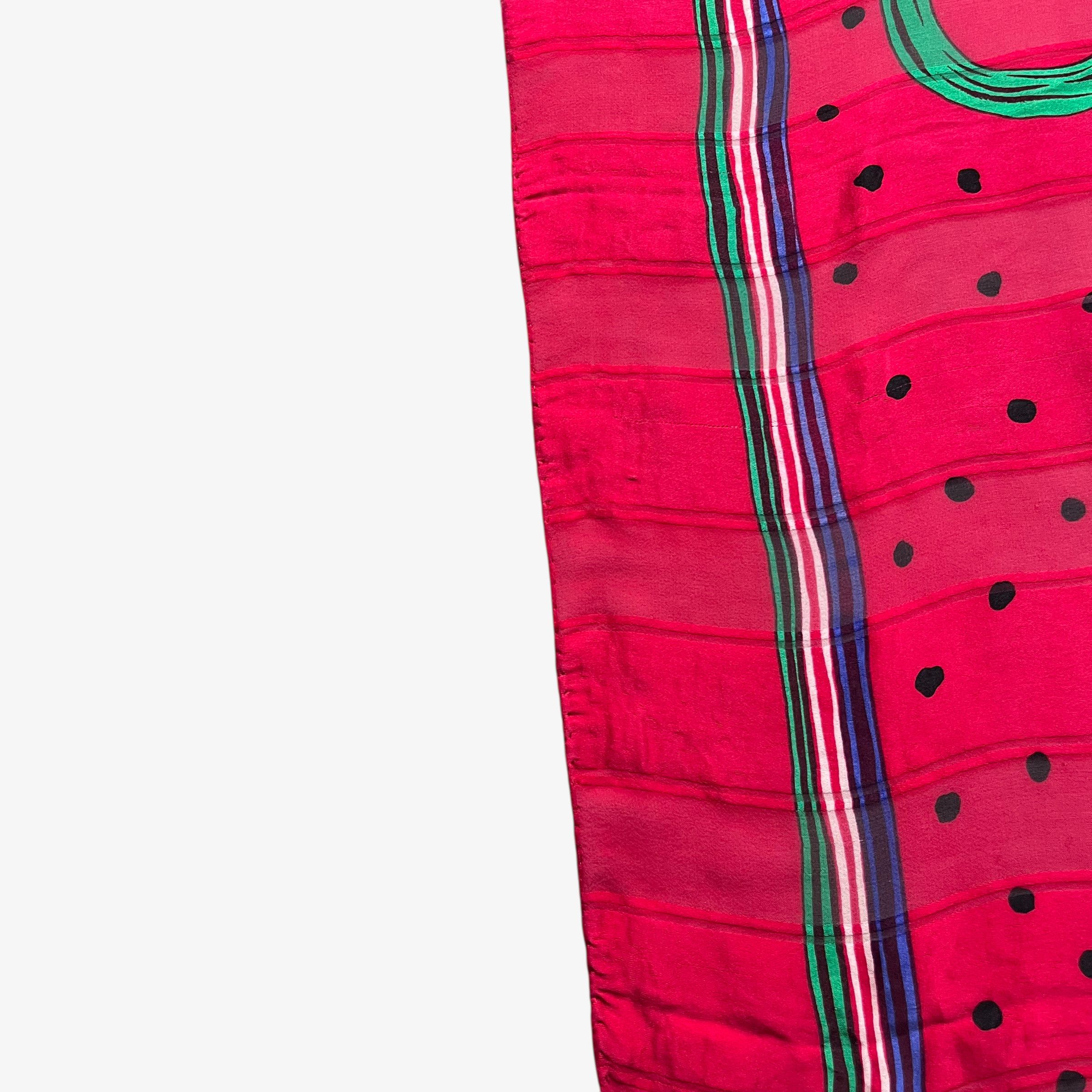Givenchy Vintage 80s Givenchy Polka Dot Print Red Silk Scarf Size ONE SIZE - 4 Thumbnail