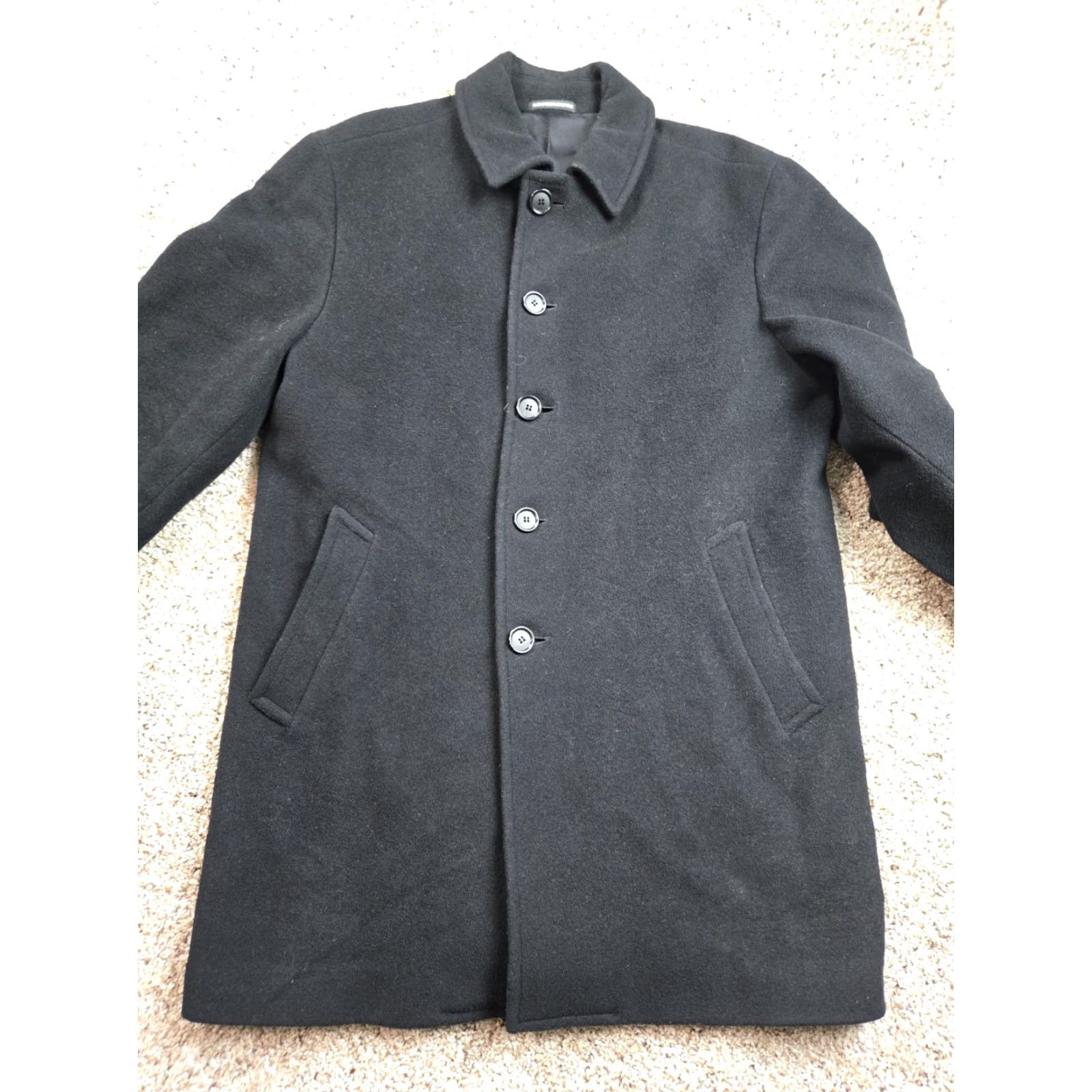 Ralph Lauren VINTAGE Lauren Ralph Lauren Overcoat Mens 42R Black Wool Button Up Coat Size US XS / EU 42 / 0 - 4 Thumbnail